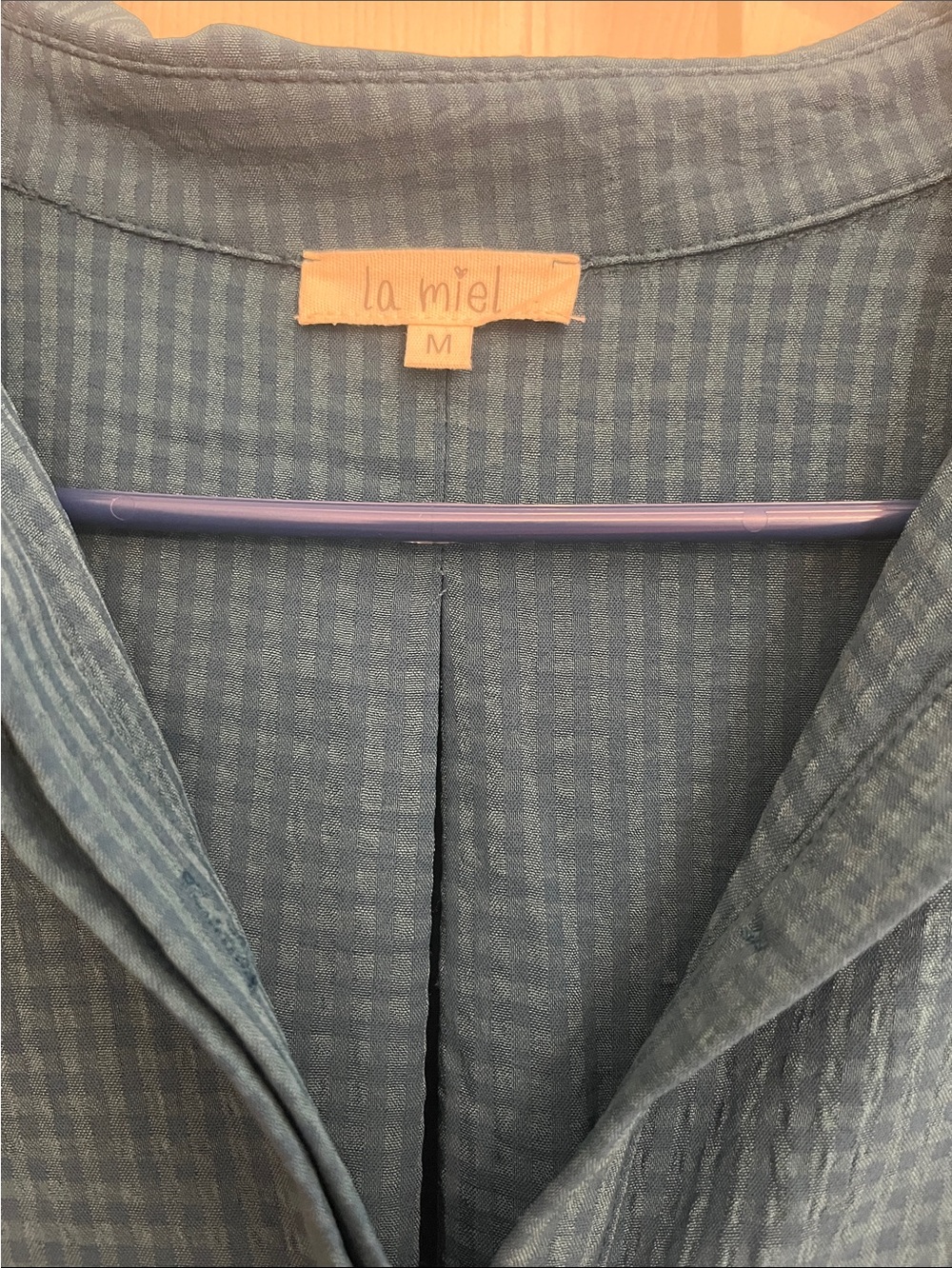 LA MIEL Light Blue Striped Button-Up